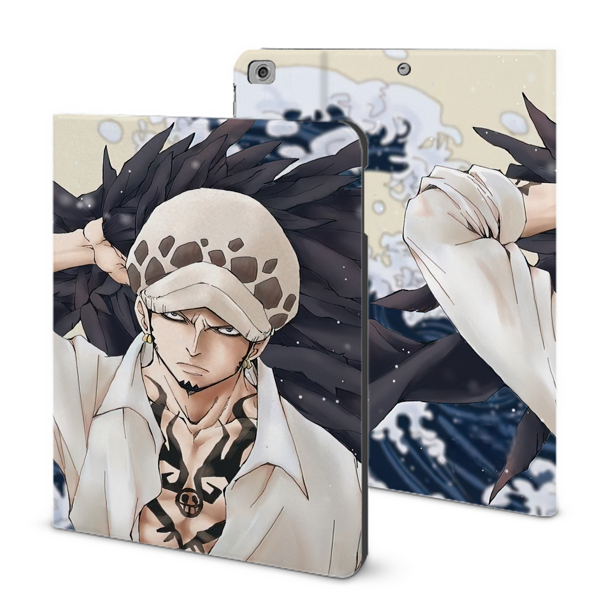 ワンピース ONE PIECE IPad ケース ブック型 PUレザー TPU 耐衝撃 軽量 薄型 ペン収納なし 全面保護 IPad 各モデル対応